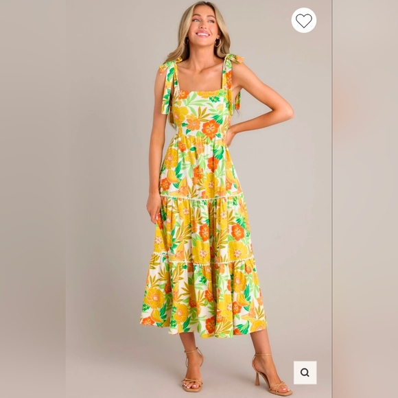 ❤️ FLYING TOMATO LINEN PORTOBAY MAXI DRESS, TROPICAL FLORAL PRINT, MEDIUM - Picture 6 of 16